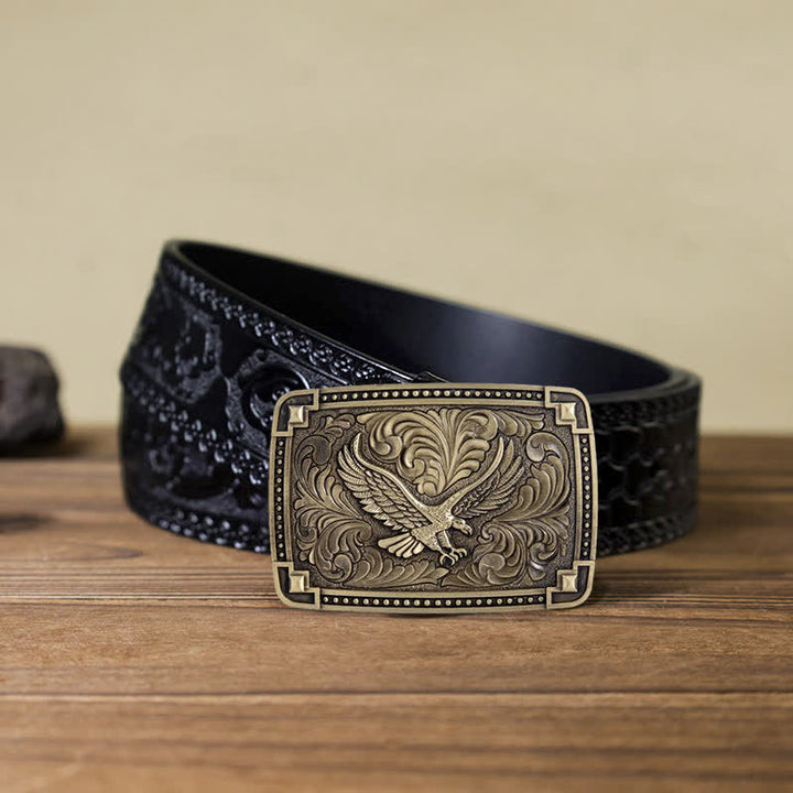 Cintura in pelle con fibbia "Soaring Eagle In Dreamy Sky" fai da te da uomo