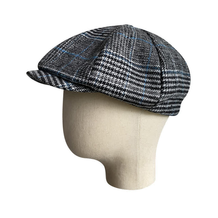 Berretto basco ottagonale grigio e blu Newsboy