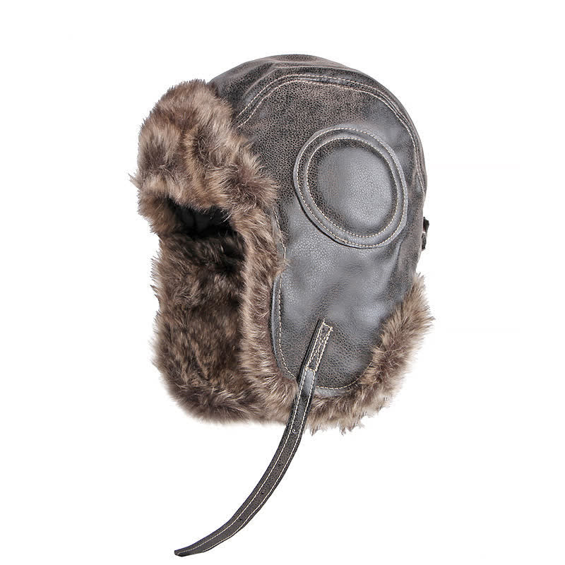 Cappello da cacciatore in similpelle con protezione per le orecchie morbida e soffice