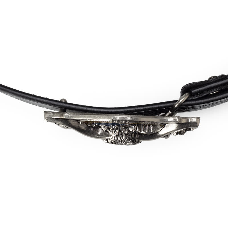 Cintura in pelle goffrata Longhorn Bull da uomo