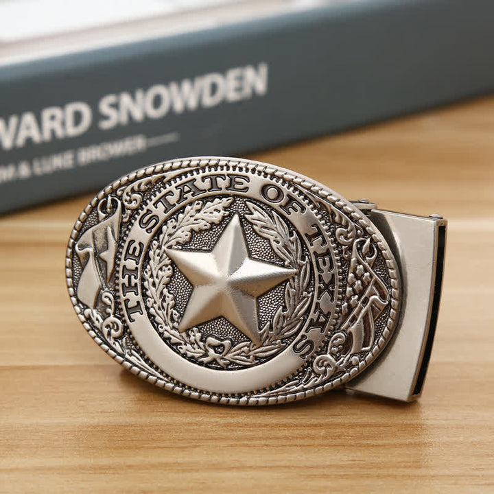 Cintura in pelle con chiusura automatica Texas Pentagram fai da te da uomo