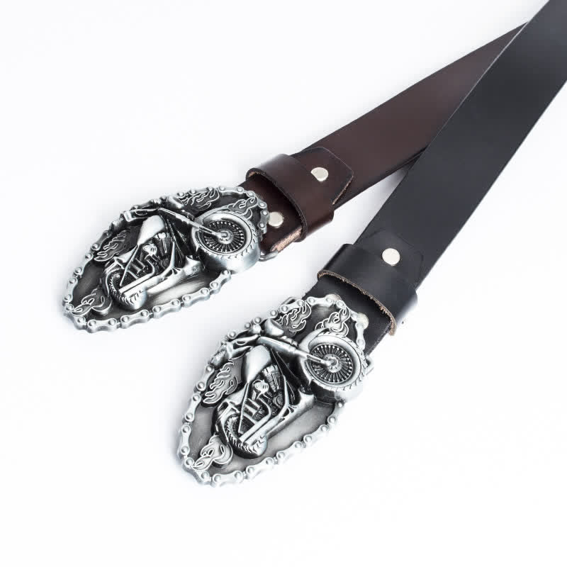 Cintura in pelle da motociclista punk da uomo