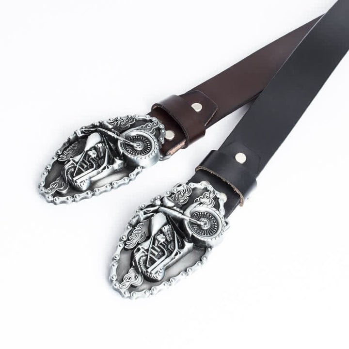 Cintura in pelle da motociclista punk da uomo
