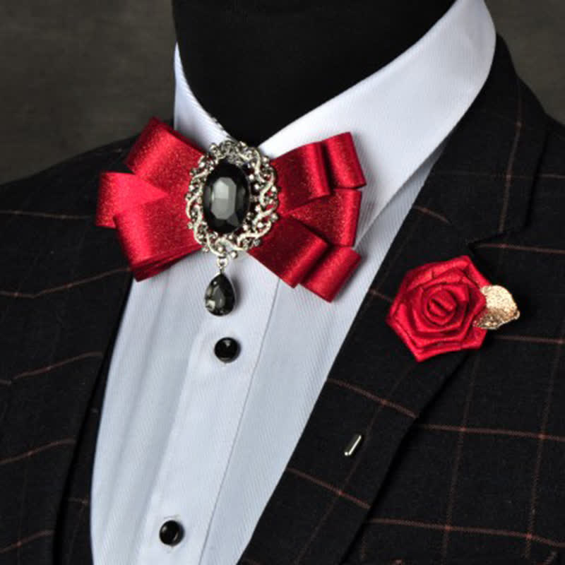 Set di 3 papillon colorati con strass neri