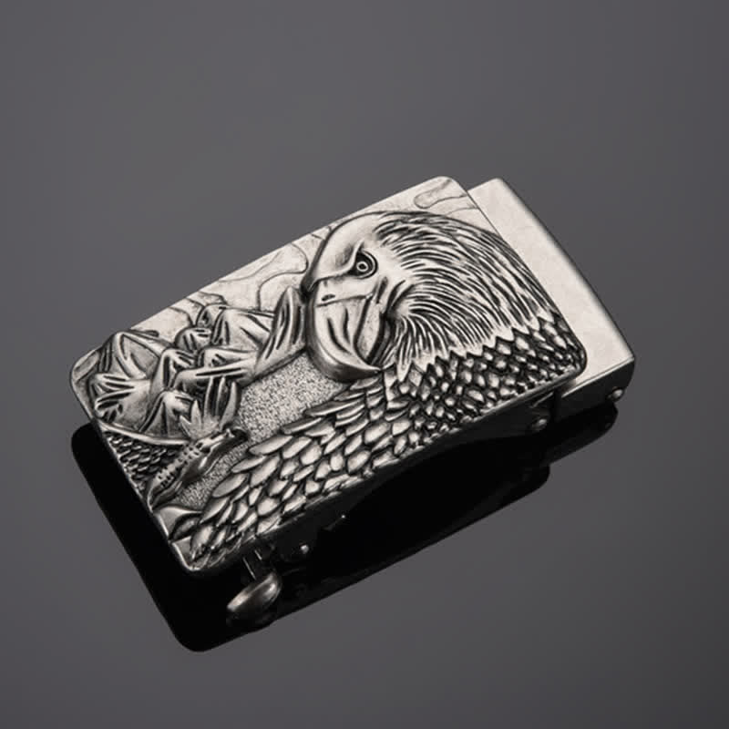 Cintura in pelle con fibbia automatica Strong Eagle fai da te da uomo