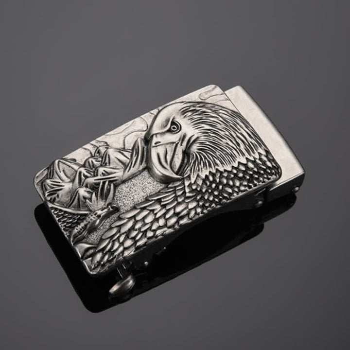 Cintura in pelle con fibbia automatica Strong Eagle fai da te da uomo
