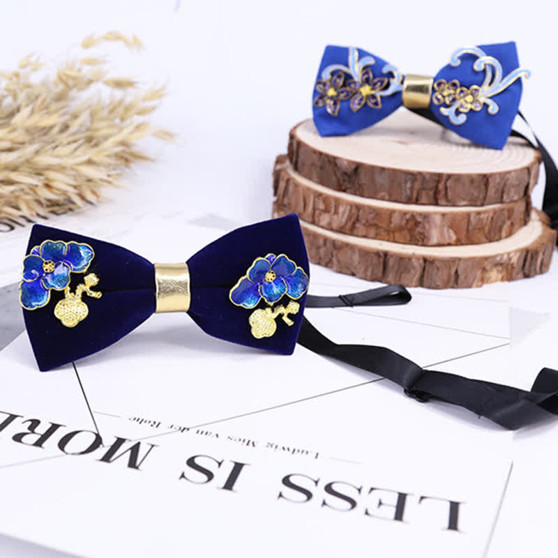 Papillon con decorazioni in smalto con fiori e foglie da uomo - image 1