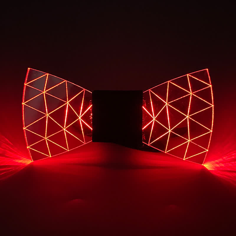 Papillon in acrilico con motivo a diamante e LED al neon a 7 colori