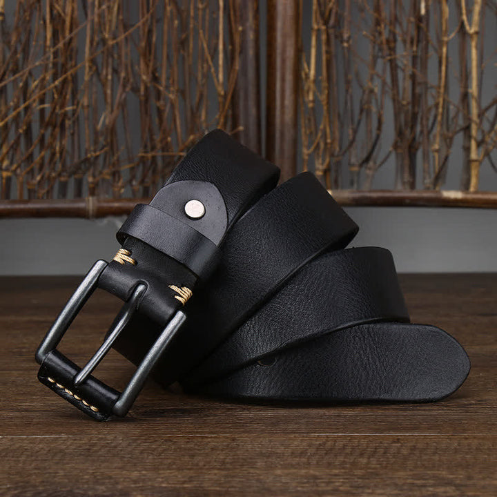 Cintura da cowboy in pelle lucida retrò da uomo alla moda