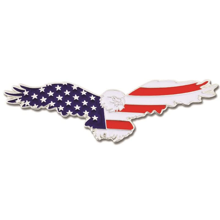 Spilla da uomo con bandiera americana e avvoltoio in smalto
