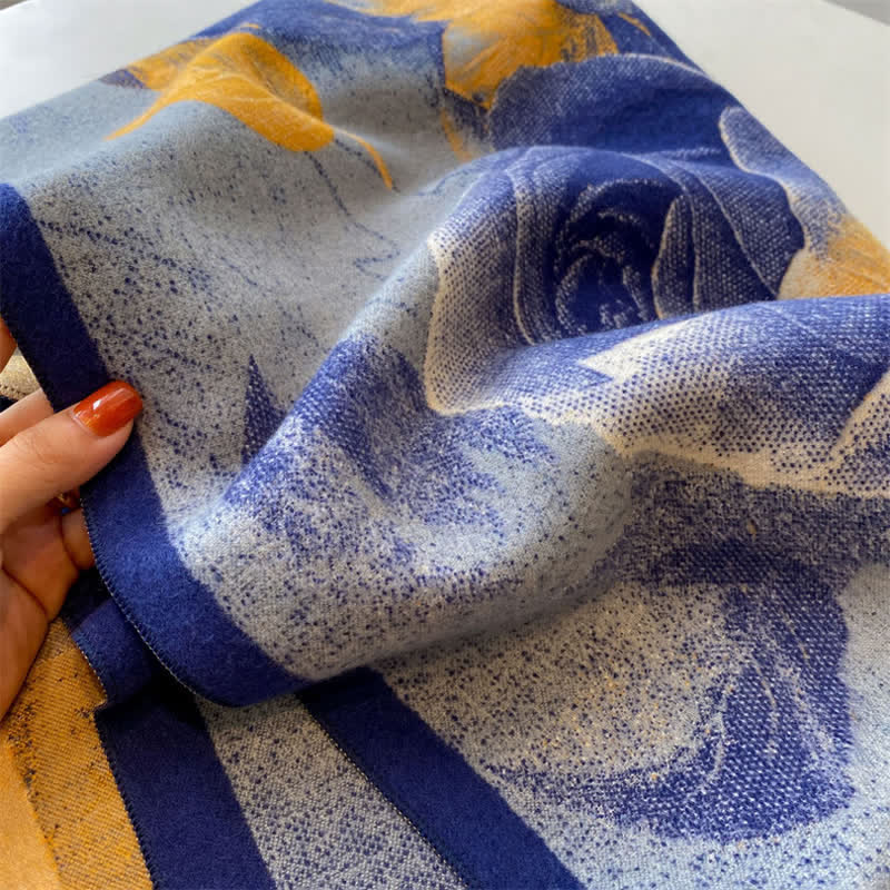 Sciarpa ispessita con pittura a olio di scena magnifica da donna