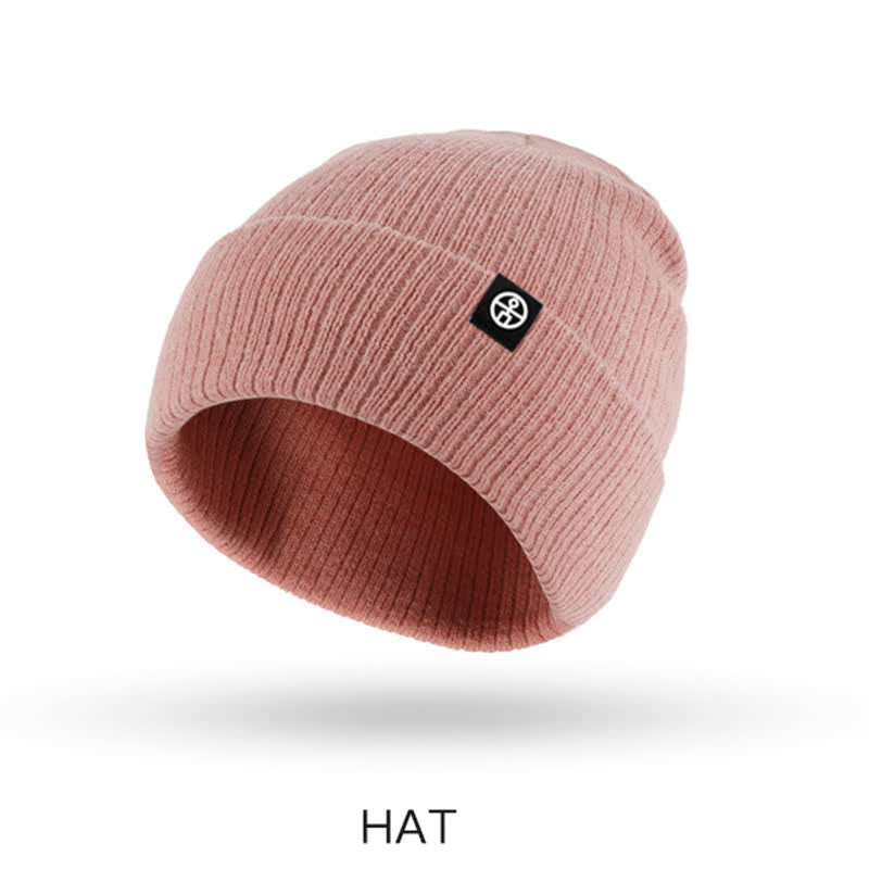Set di 3 cappelli, sciarpe e guanti in morbido, unisex, tinta unita