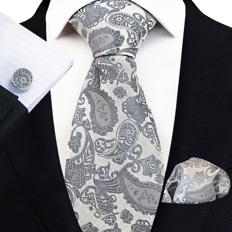 Set di 3 cravatte esotiche Paisley da uomo