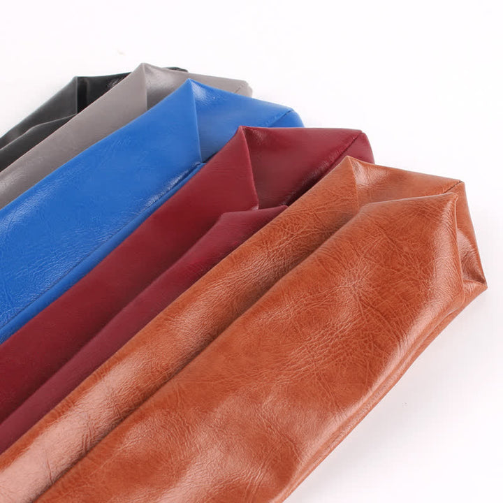Cravatta stretta casual in pelle PU da uomo
