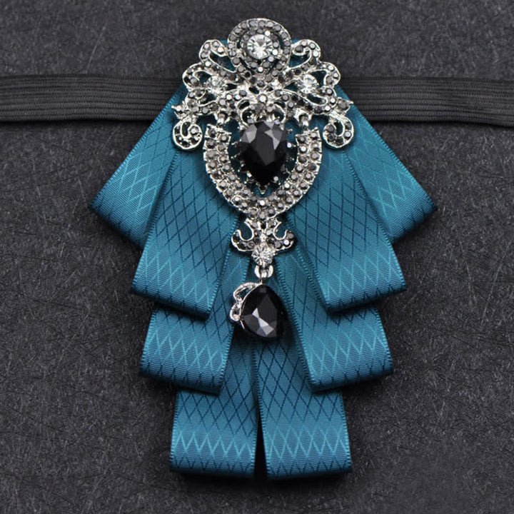 Set di 3 papillon con strass neri a quadri