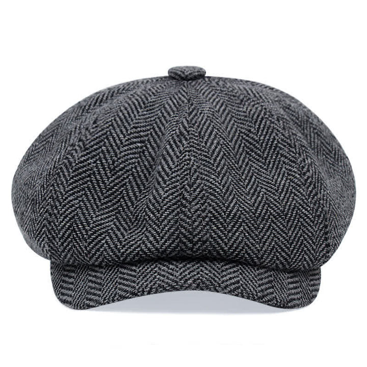 Berretto ottagonale a spina di pesce a righe vintage