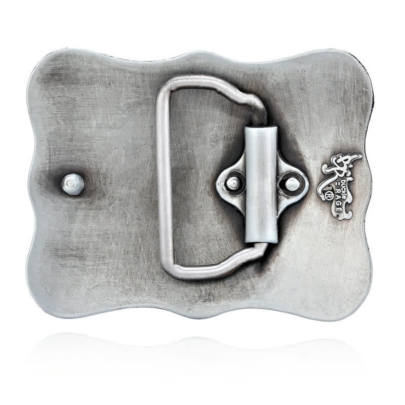 Cintura in pelle fai da te da uomo con fibbia da rodeo Longhorn Bull in argento