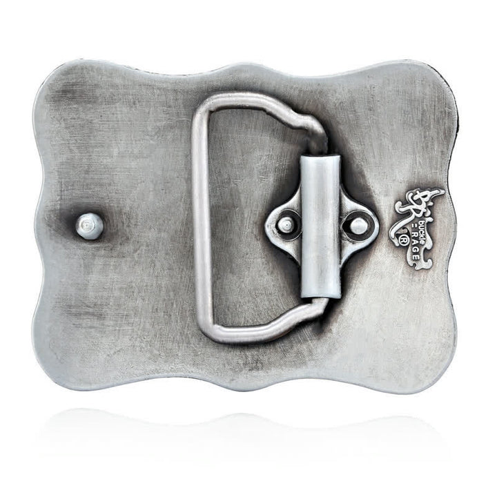 Cintura in pelle fai da te da uomo con fibbia da rodeo Longhorn Bull in argento