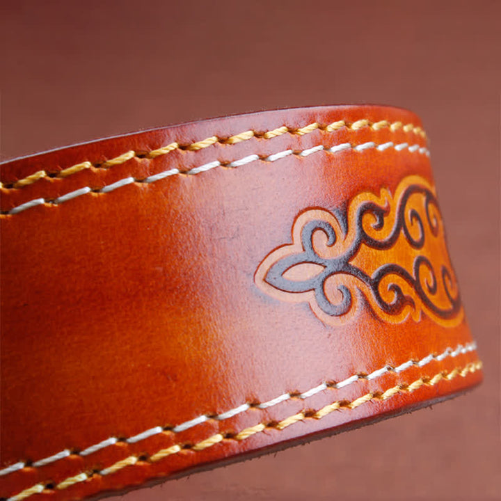 Cintura etnica da uomo in pelle di cavallo color argento da cowboy