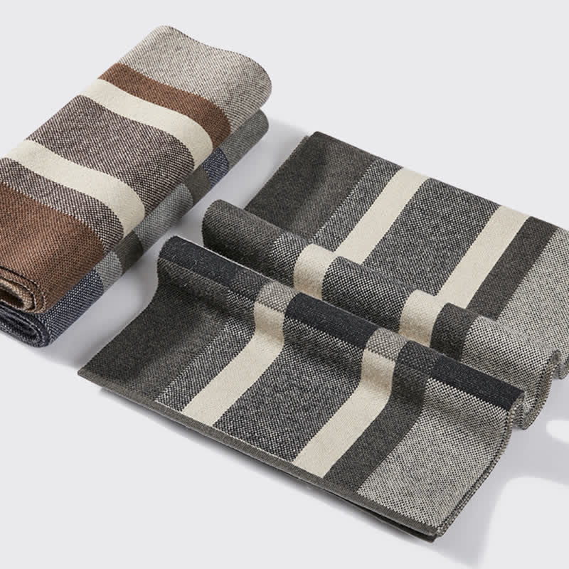 Sciarpa a righe scozzesi calda classica invernale da uomo