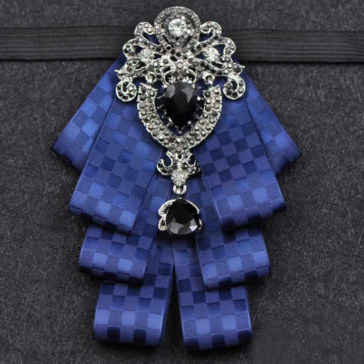 Set di 3 papillon con strass neri a quadri