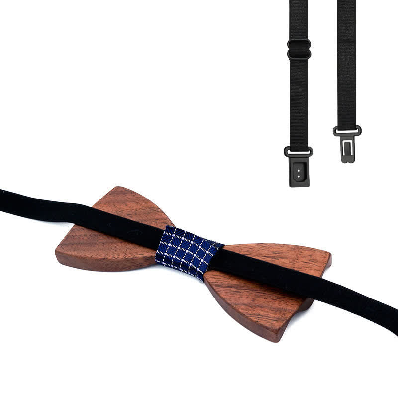 Set di 4 papillon in legno di noce nero da uomo