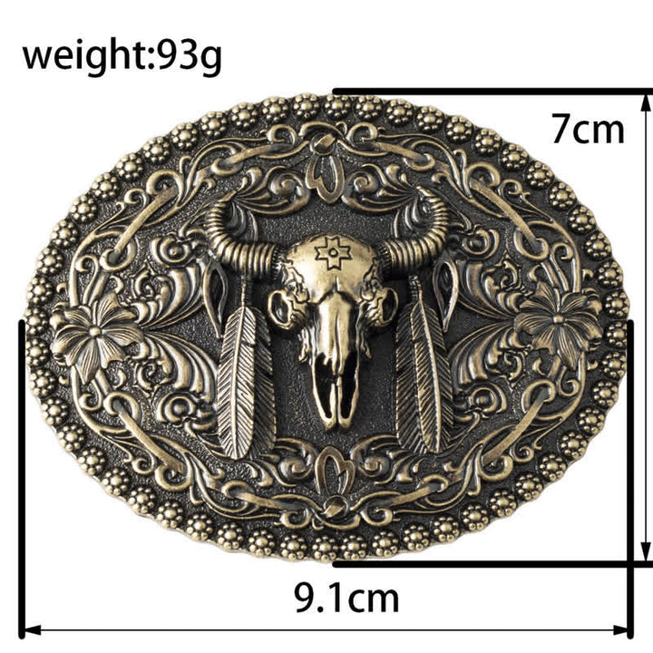 Cintura in pelle da uomo con piuma incisa Bull Jeans