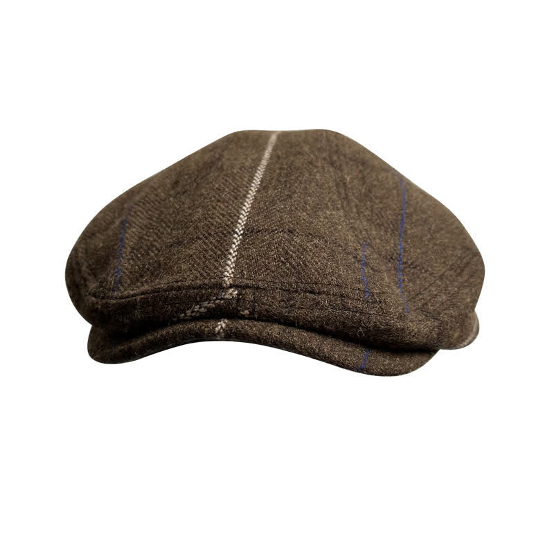 Berretto basco vintage a strisce bianche e blu da caffè