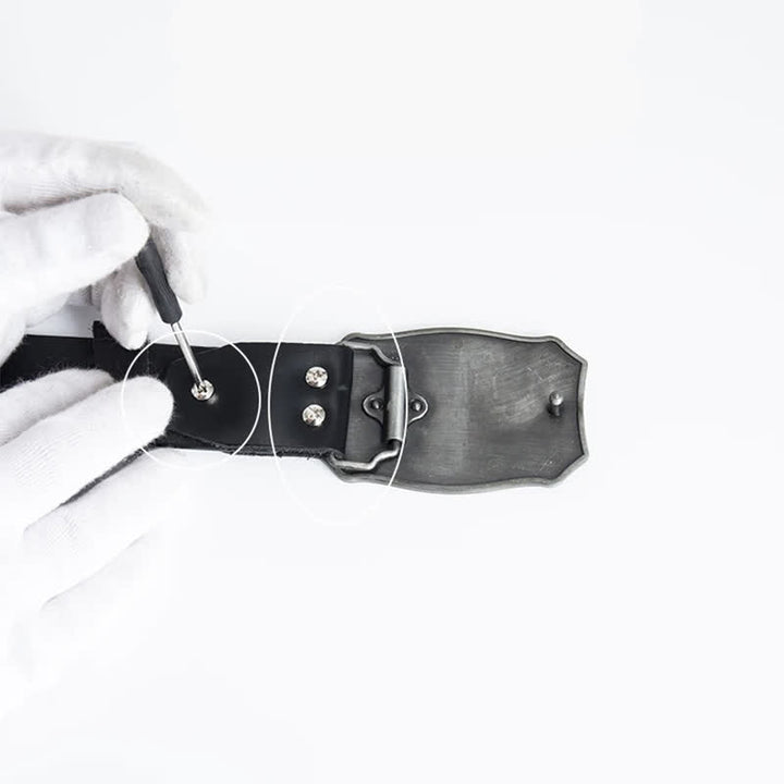 Cintura in pelle da motociclista punk da uomo