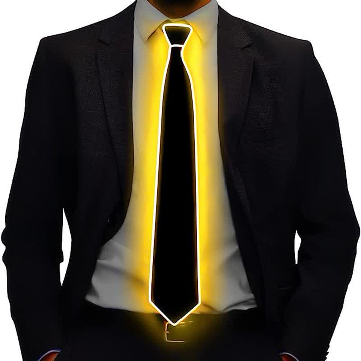 Cravatta luminosa colorata con LED al neon divertente