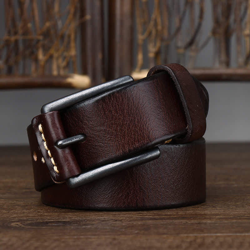 Cintura da cowboy in pelle lucida retrò da uomo alla moda