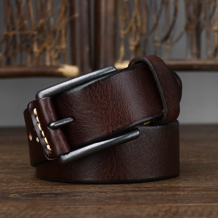 Cintura da cowboy in pelle lucida retrò da uomo alla moda