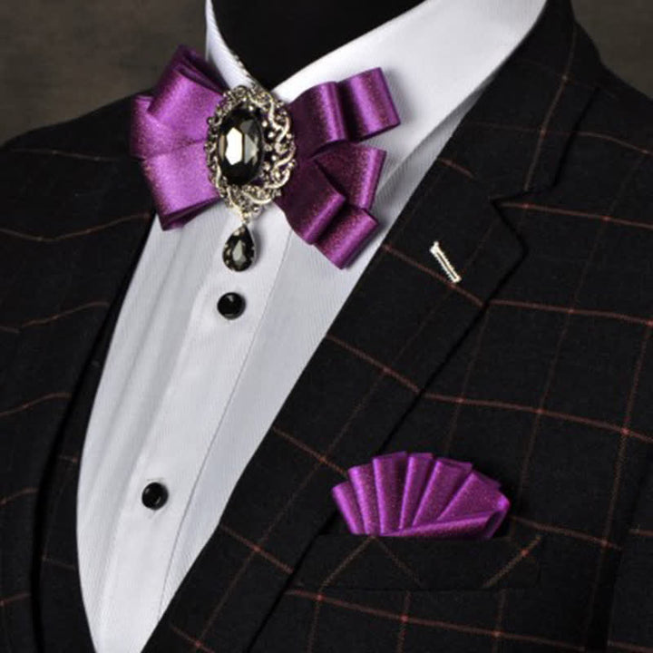 Set di 3 papillon colorati con strass neri