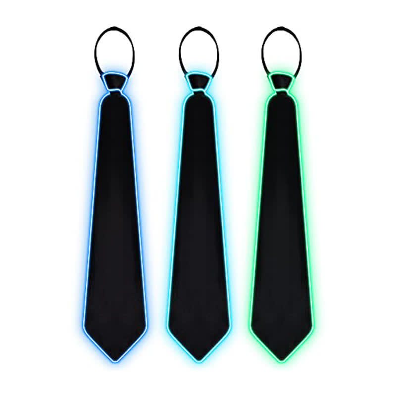 Cravatta luminosa colorata con LED al neon divertente