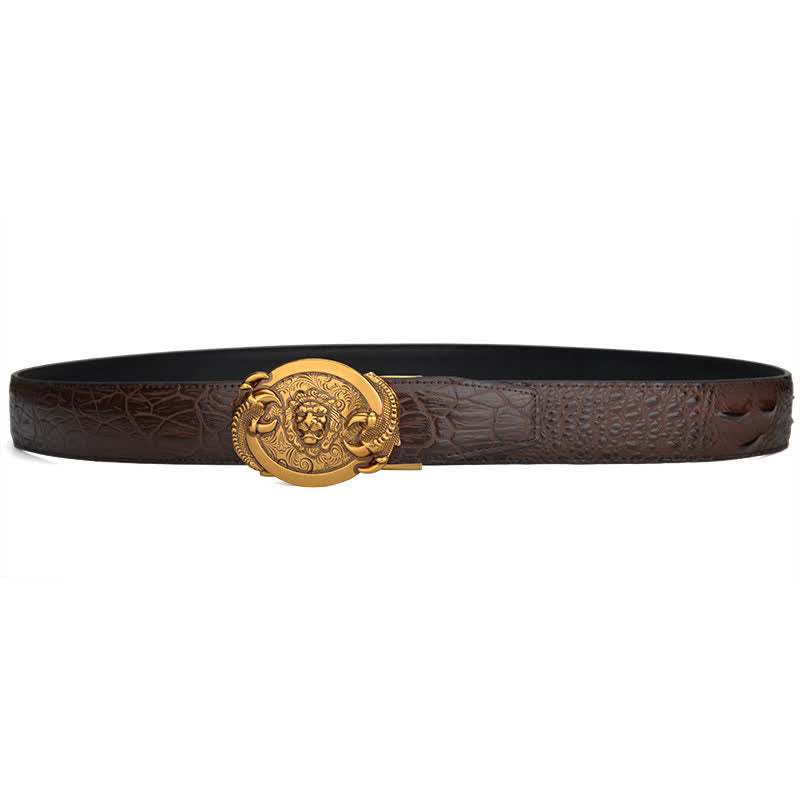 Cintura automatica in pelle con motivo coccodrillo Savage Lion da uomo
