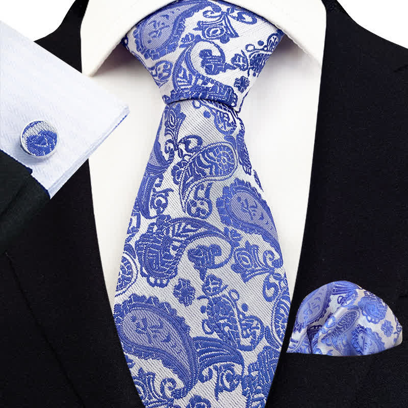 Set di 3 cravatte esotiche Paisley da uomo