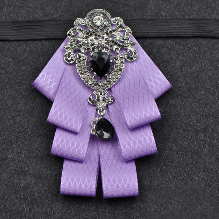 Set di 3 papillon con strass neri a quadri