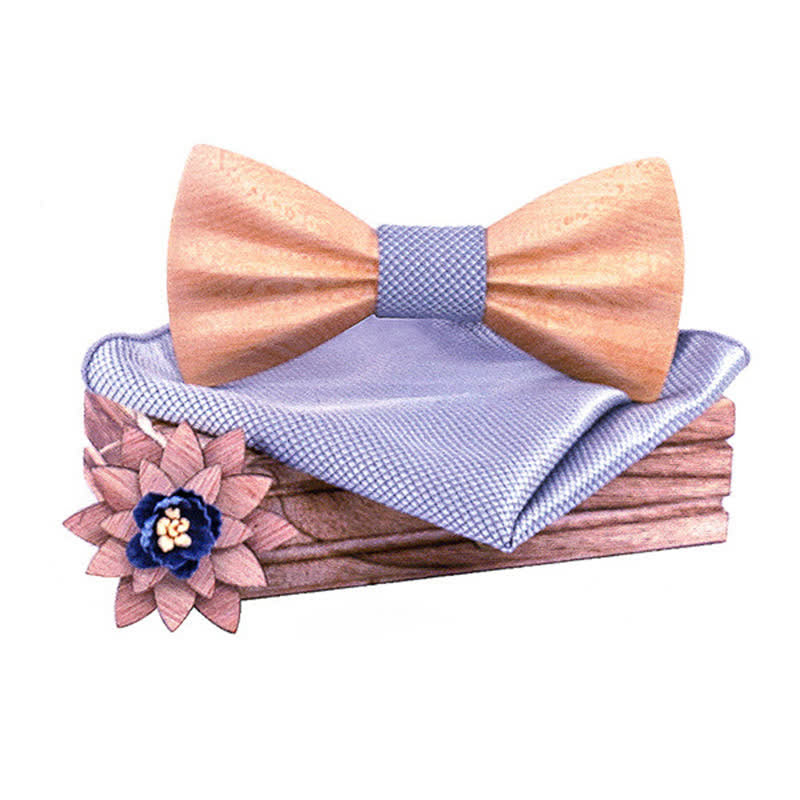 Set di 3 cravatte a farfalla in legno intagliate a mano da uomo