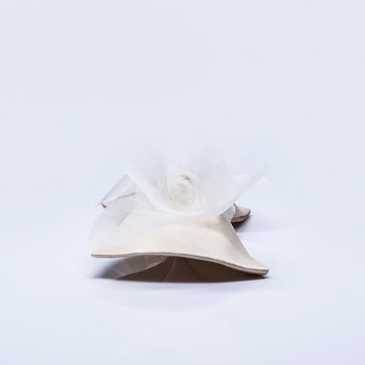 Papillon da uomo in organza bianco avorio caldo di classe
