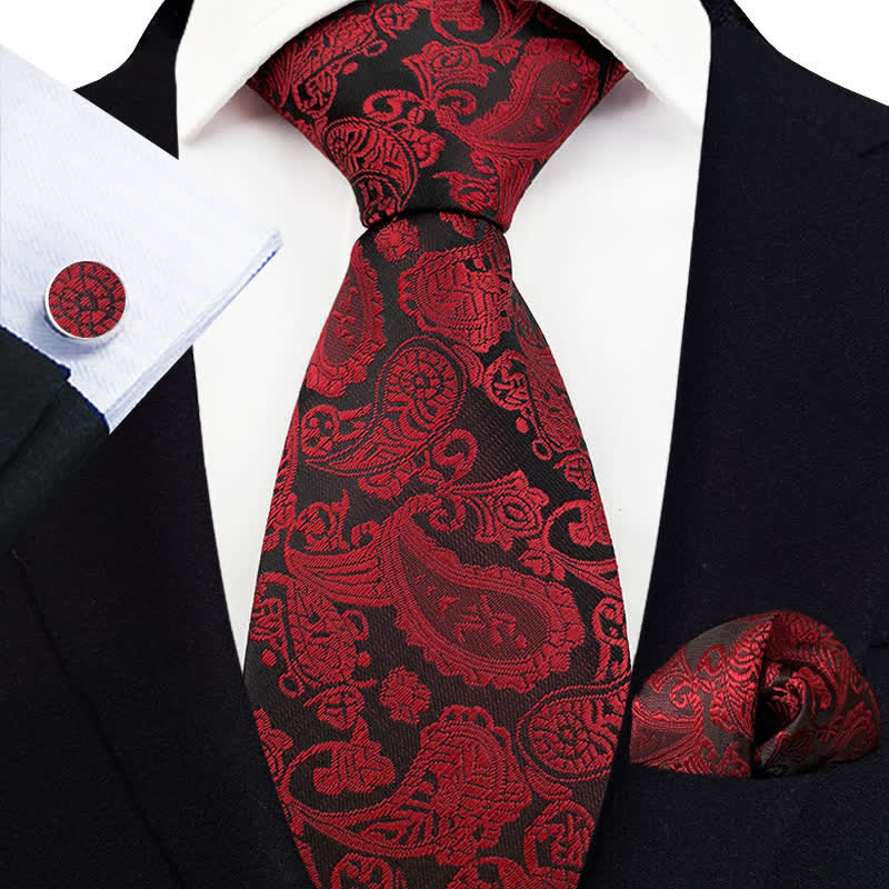 Set di 3 cravatte esotiche Paisley da uomo