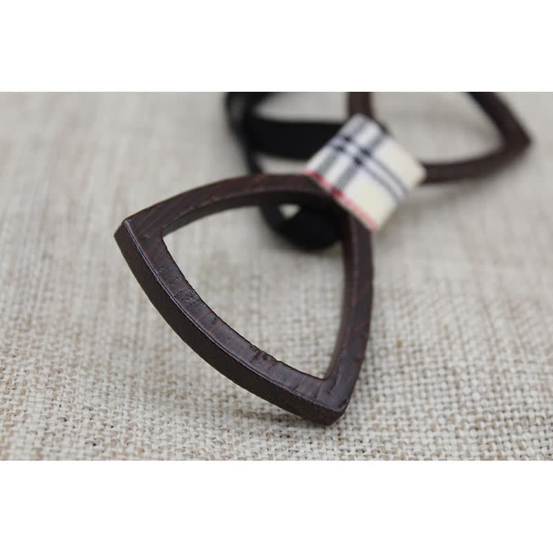 Set papillon in legno con occhiali da sole scuri da uomo