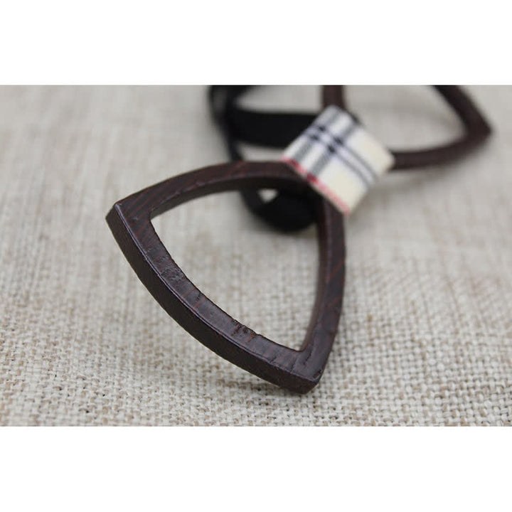 Set papillon in legno con occhiali da sole scuri da uomo