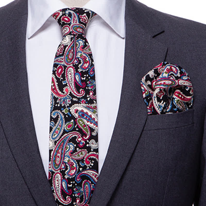 Set di 2 cravatte esotiche Paisley da uomo