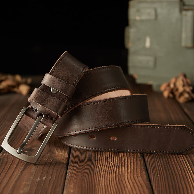 Cintura da cowboy classica in pelle testurizzata da uomo