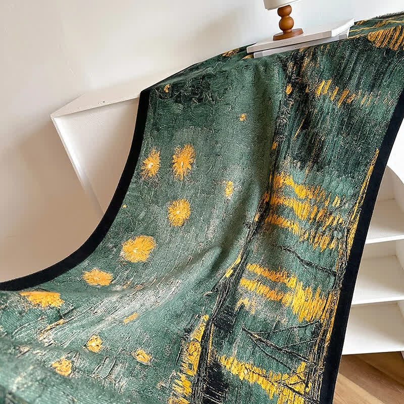 Sciarpa ispessita con pittura a olio di scena magnifica da donna