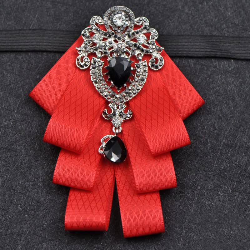 Set di 3 papillon con strass neri a quadri