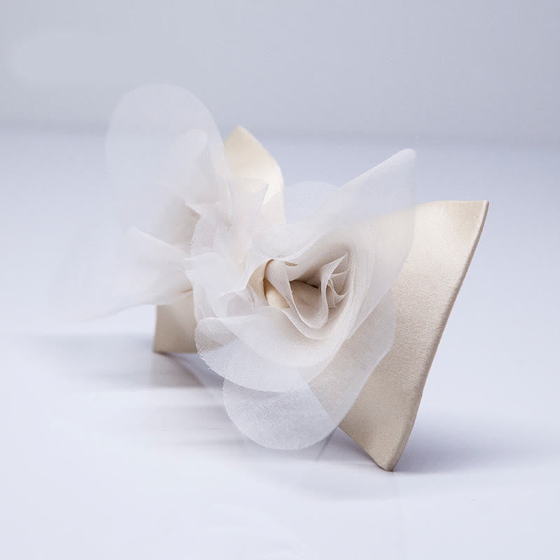 Papillon da uomo in organza bianco avorio caldo di classe