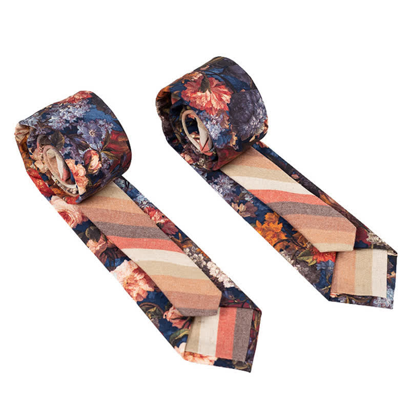 Cravatta da uomo con motivo patchwork floreale a quadri