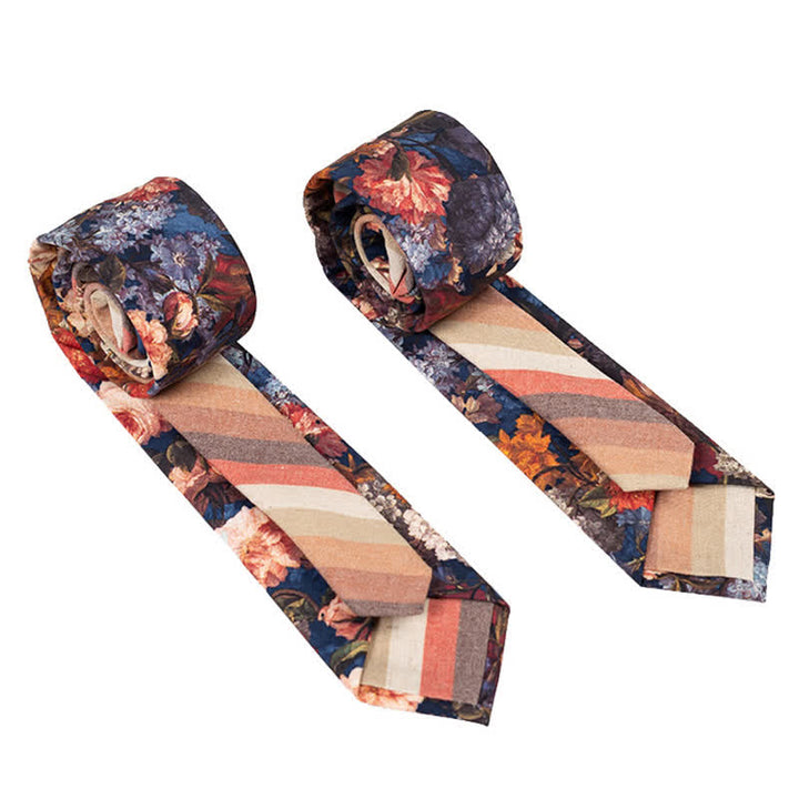Cravatta da uomo con motivo patchwork floreale a quadri