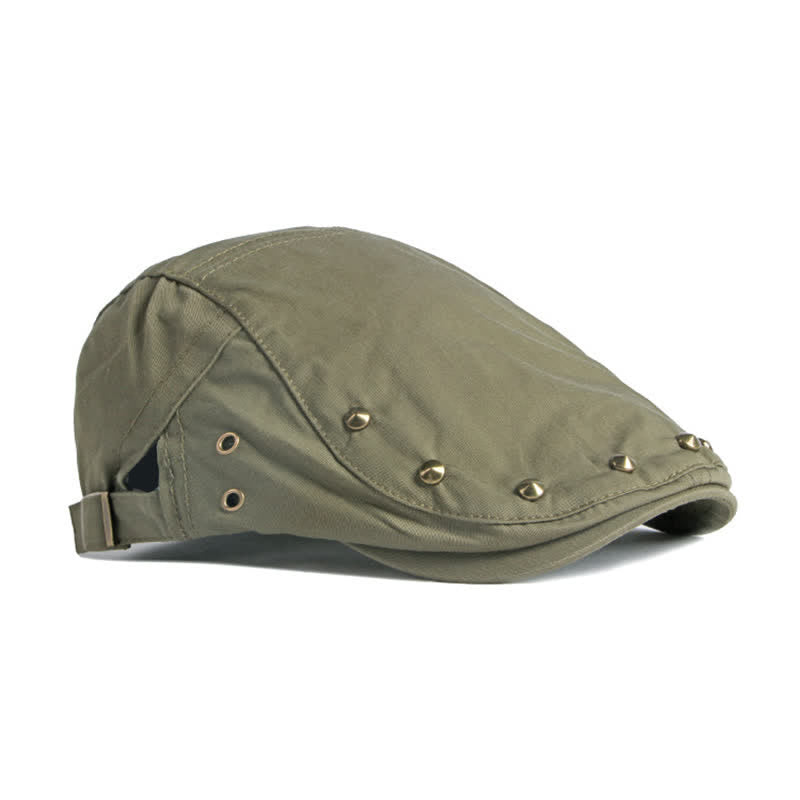 Berretto piatto in cotone con rivetti Hip Pop